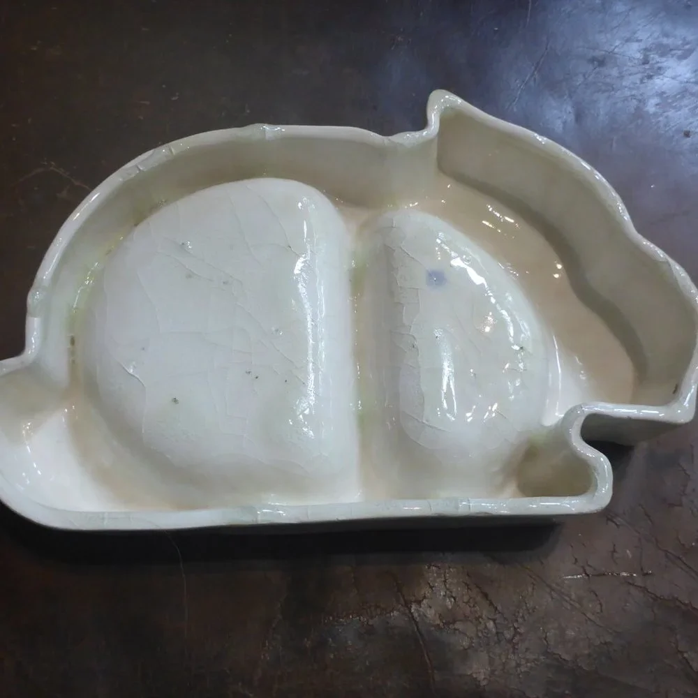 Vintage Ceramic Bunny Rabbit Feeding Dish - Super Cute!